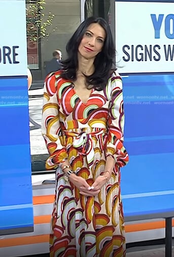 Dr. Natalie Azar’s printed v-neck dress on Today