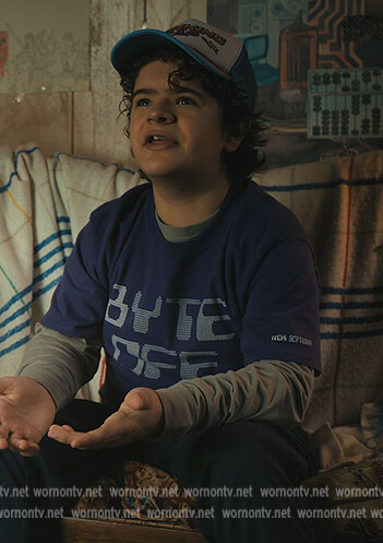 Dustin’s Byte Off print tee on Stranger Things