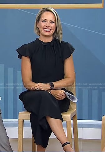 Dylan’s black flutter sleeve jumpsuit on Today
