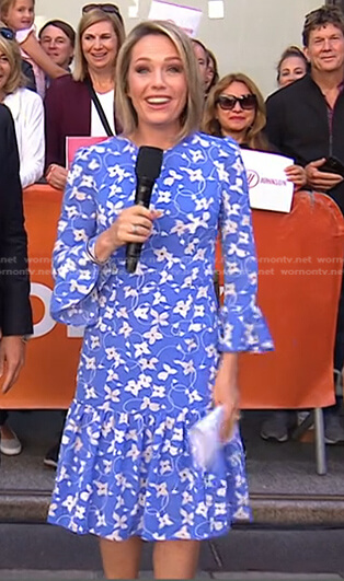 Dylan’s blue floral long sleeve dress on Today