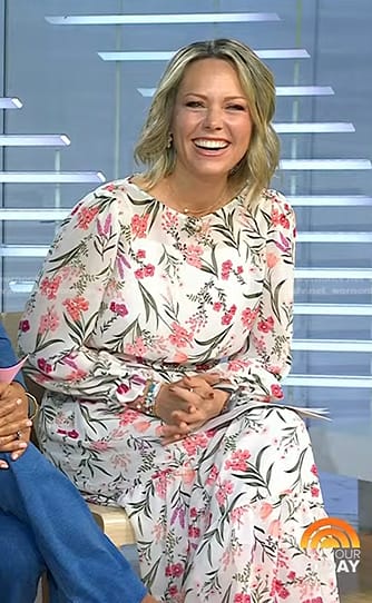 Dylan’s white floral midi dress on Today