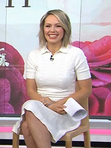 Dylan’s white cable knit polo dress on Today