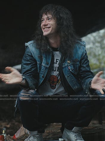 Eddie Munson’s Hellfire Club tee on Stranger Things