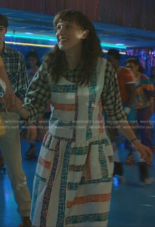 El’s multicolor stripe dress on Stranger Things