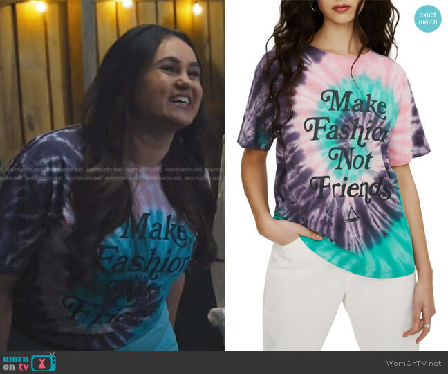 Eleven Paris Tie Dye Make Fashion Graphic Tee worn by Annabelle (Mary-Charles Jones) on Naomi