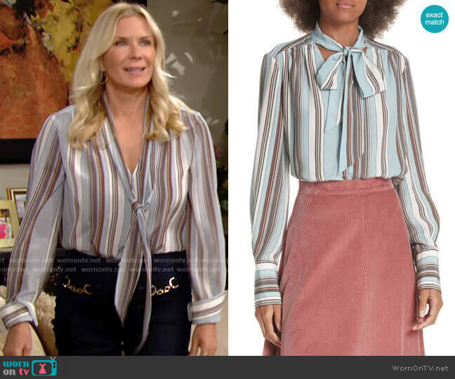Elizabeth and James Mimi Blouse worn by Brooke Logan (Katherine Kelly Lang) on The Bold and the Beautiful