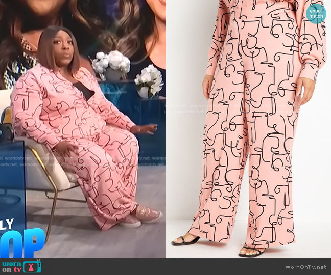 Eloquii Printed Wide Leg Pant worn by Loni Love on E! News