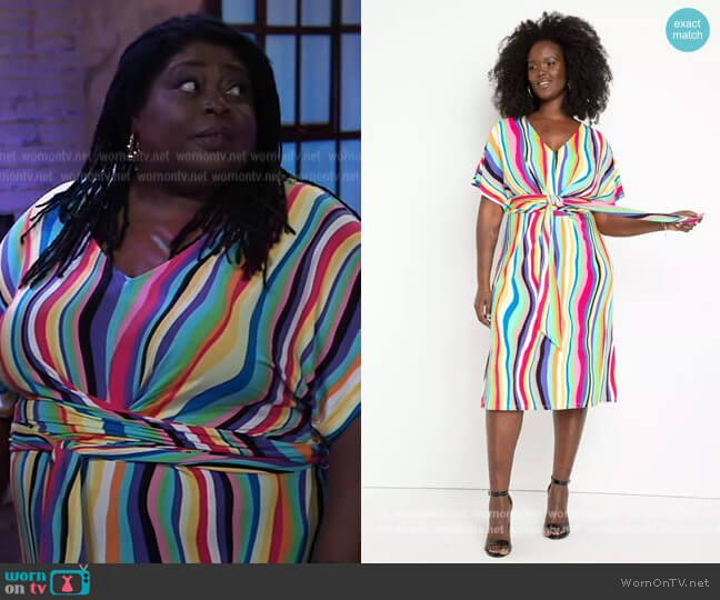 Eloquii Wrap Around Dress worn by Epiphany Johnson (Sonya Eddy) on General Hospital