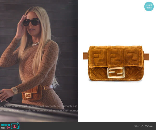 Fendi FF Velvet Hip Belt Bag worn by Khloe Kardashian (Khloe Kardashian) on The Kardashians
