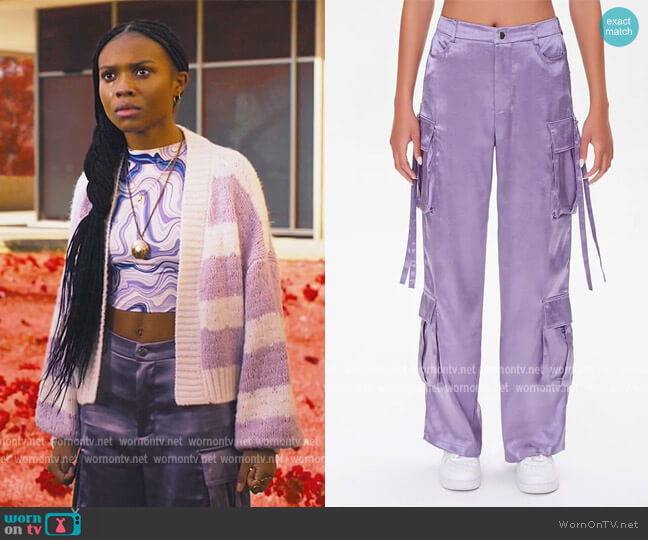 Forever 21 Satin Cargo Pants worn by Naomi McDuffie (Kaci Walfall) on Naomi
