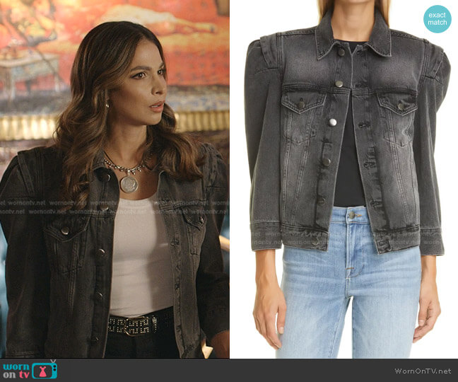 Frame Rosette Sleeve Denim Jacket