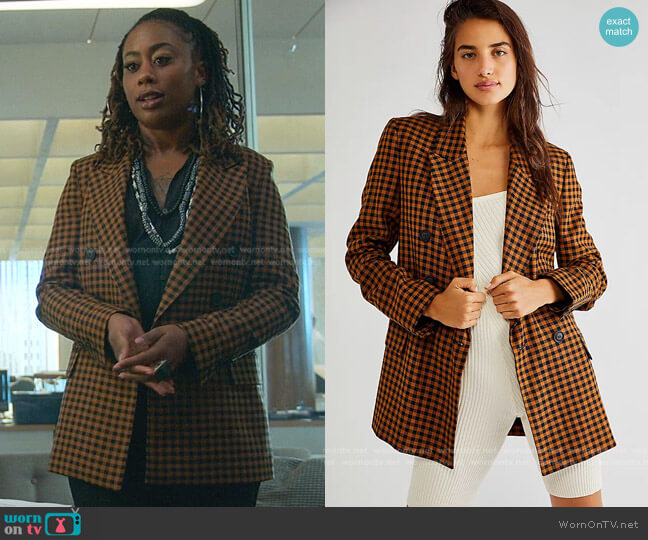 Free People Ashby Plaid Blazer worn by Malika Williams (Zuri Adele) on Good Trouble