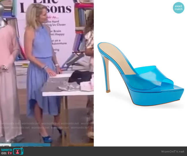 Gianvito Rossi Betty Platform Sandal worn by Sara Haines on The View