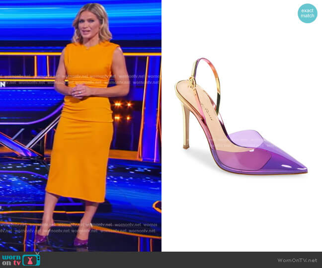 Gianvito Rossi Ribbon d'Orsay Slingback Pump worn by Sara Haines on The Chase