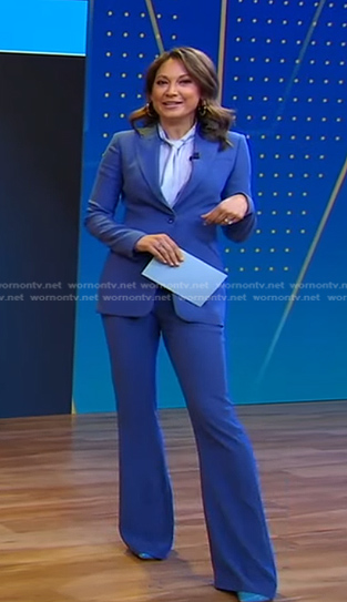 Ginger’s blue blazer and pants on Good Morning America