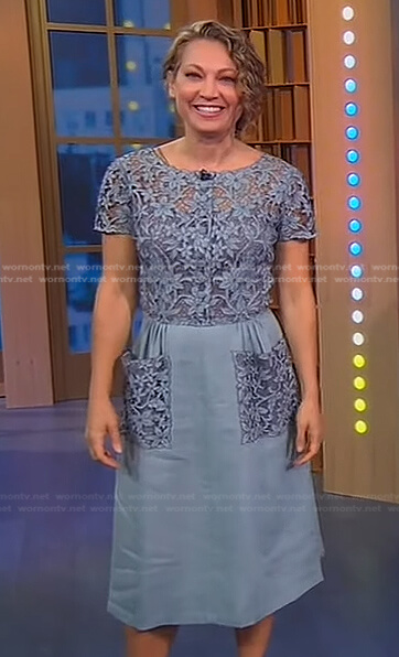 Ginger’s grey floral lace dress on Good Morning America