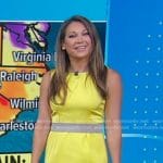 Ginger’s yellow colorblock sleeveless dress on Good Morning America