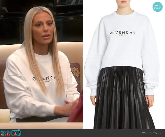 Givenchy Cropped Logo Sweatshirt worn by Dorit Kemsley on The Real Housewives of Beverly Hills