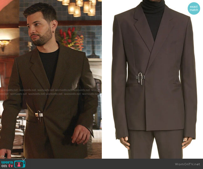 Givenchy Padlock Slim Fit Wool Sport Coat worn by Sam Flores (Rafael de la Fuente) on Dynasty