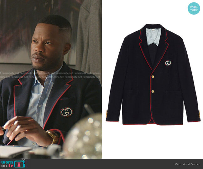 Gucci Palma Single-Breasted Jacket worn by Jeff Colby (Sam Adegoke) on Dynasty
