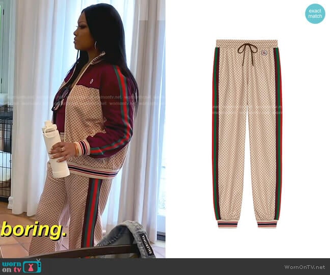 Gucci Interlocking G-Print Track Pants worn by Garcelle Beauvais on The Real Housewives of Beverly Hills