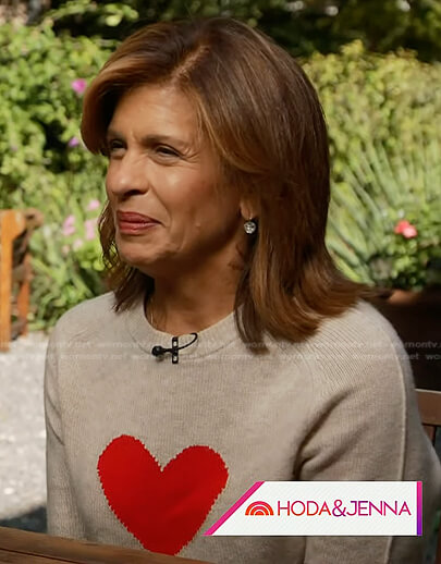 Hoda’s heart print sweater on Today