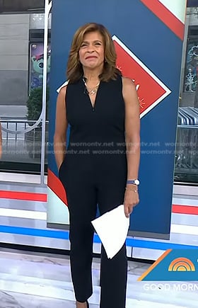 Hoda’s black sleeveless jumpsuit on Today