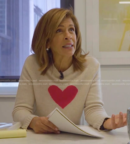 Hoda’s heart print sweater on Today