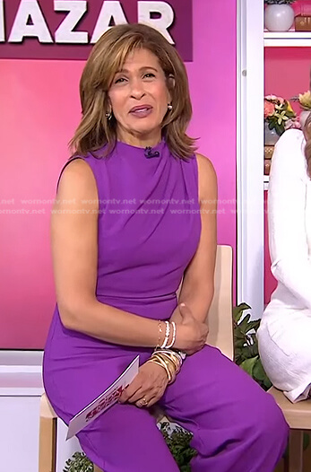 Hoda’s purple sleeveless jumpsuit on Today