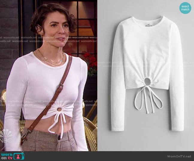 Hollister Cinched O-Ring Wrap T Shirt worn by Sarah Horton (Linsey Godfrey) on Days of our Lives