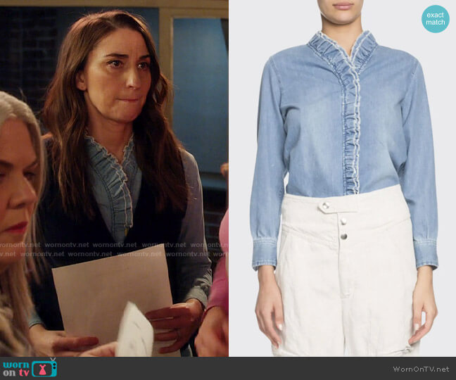 Etoile Isabel Marant Nawendy Shirt worn by Dawn Solano (Sara Bareilles) on Girls5eva