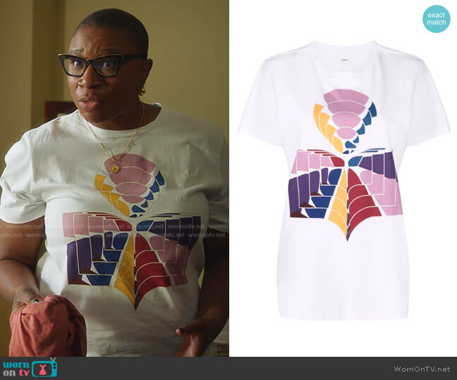 Isabel Marant Étoile Patterned Short-Sleeved T-Shirt worn by Henrietta Wilson (Aisha Hinds) on 9-1-1