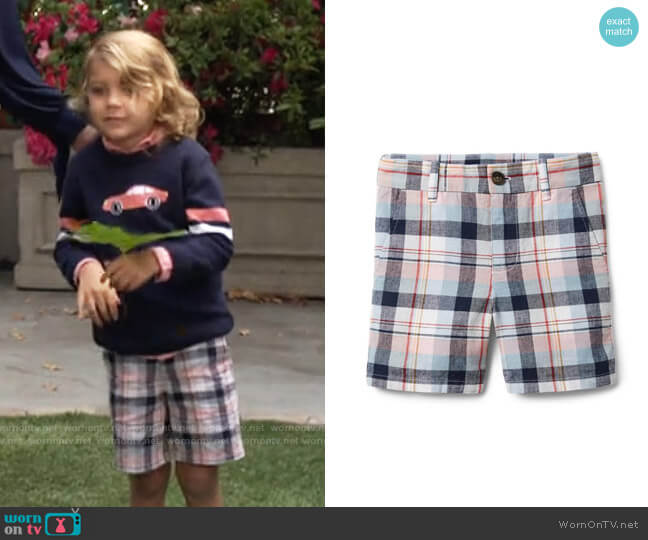 Janie & Jack Plaid Linen Shorts