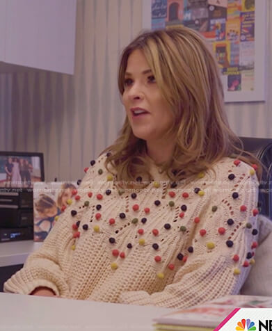Jenna’s ivory pom pom knit sweater on Today