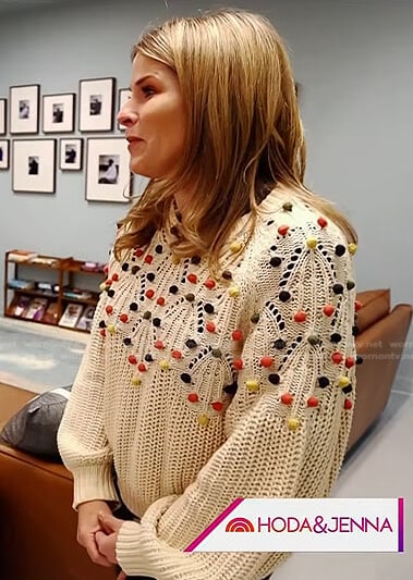 Jenna’s ivory pom pom knit sweater on Today