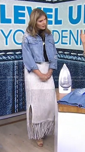 Jenna’s white fringed hem skirt on Today