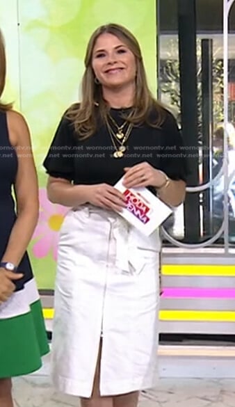 Jenna’s white zip front skrit on Today