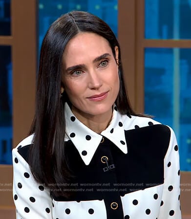 Jennifer Connelly’s polka dot shirtdress on Good Morning America