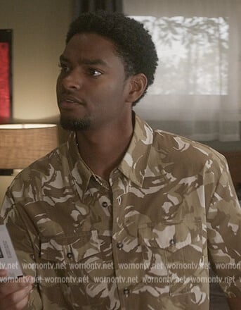 JR’s camo print shirt on All American Homecoming
