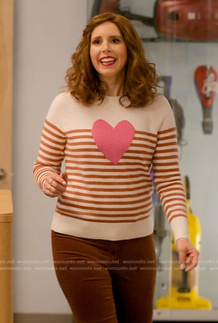 Joanna’s striped heart sweater on I Love That For You