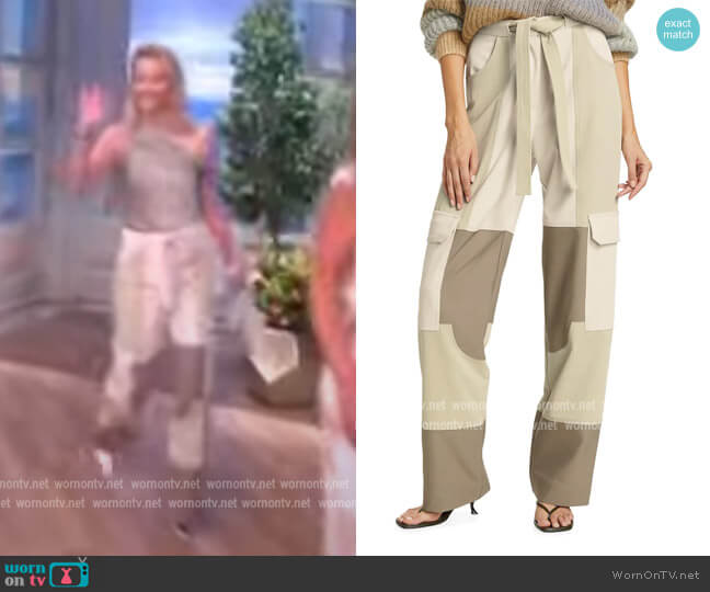Jonathan Simkhai Serena Colorblocked Utility Pants worn by Sara Haines on The View