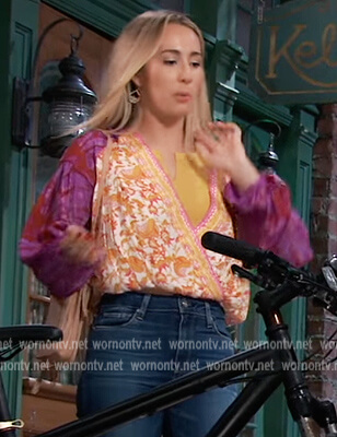 Josslyn’s floral and tie dye top on General Hospital