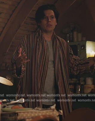 Jugheads stripe robe on Riverdale