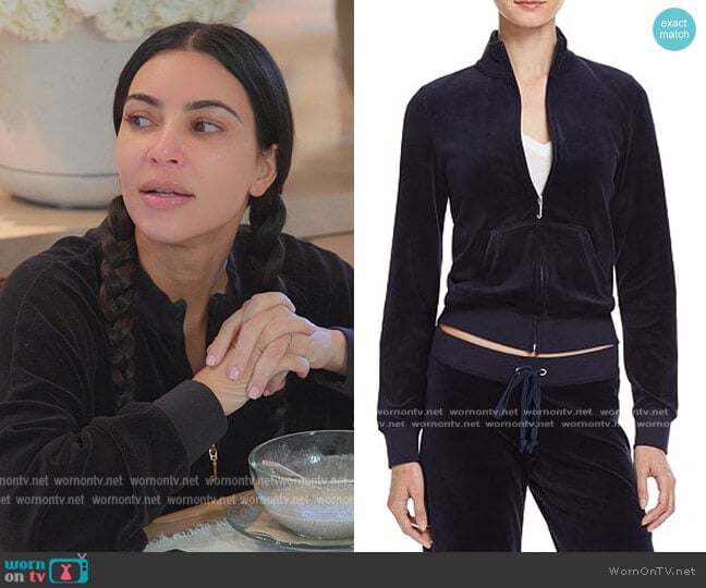Juicy Couture Velour Track Jacket worn by Kim Kardashian (Kim Kardashian) on The Kardashians