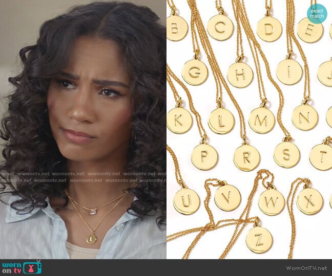 Kate Spade One in a Million Initial Pendant Necklace worn by Layla Keating (Greta Onieogou) on All American