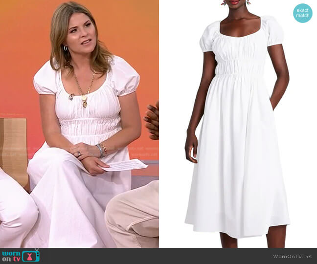 Kate Spade Seersucker Midi-Dress worn by Jenna Bush Hager on Today
