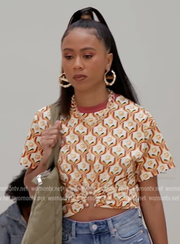 Keisha’s ring detail printed tee on All American Homecoming