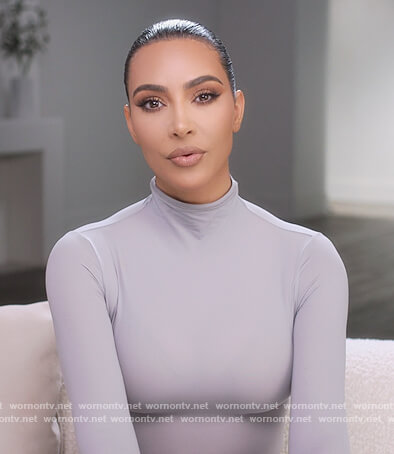 Kim’s gray turtleneck bodysuit on The Kardashians