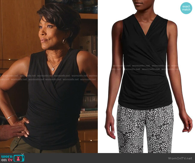 Kobi Halperin Christina Sleeveless Wrap Top worn by Athena Grant (Angela Bassett) on 9-1-1