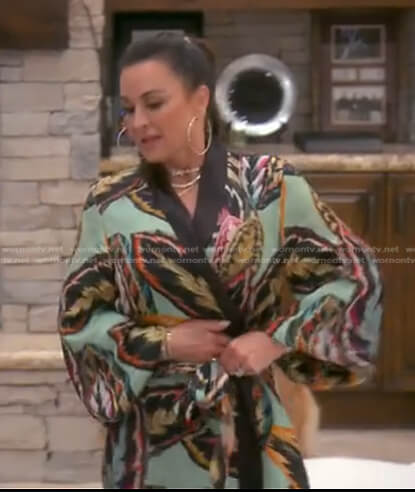 Kyle’s green leaf print robe on The Real Housewives of Beverly Hills